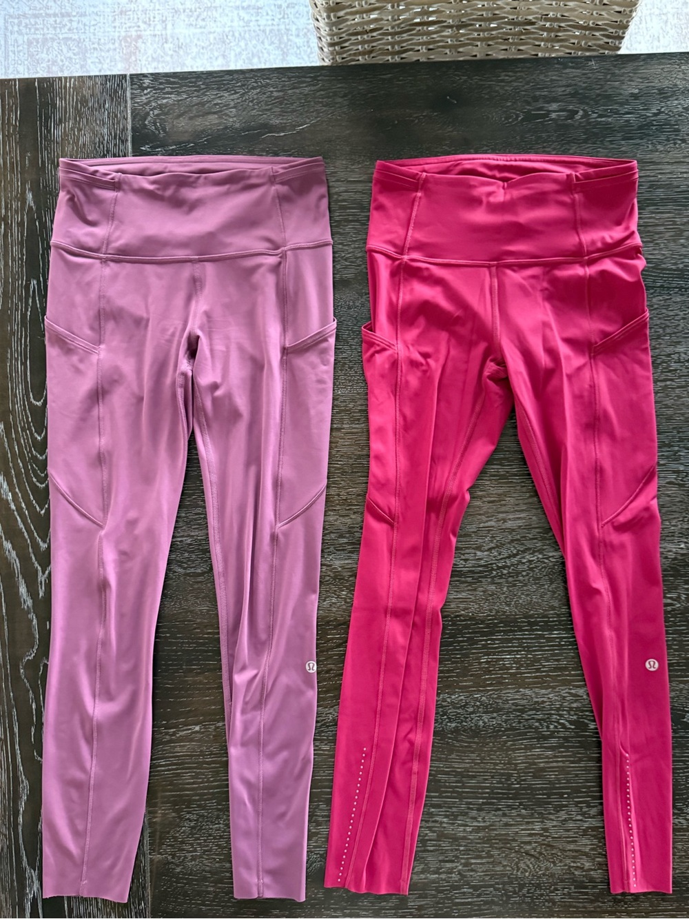 Lululemon Nulux fast and free- Pocket Leggings - Dusty Lilac & Berry . Sz 4